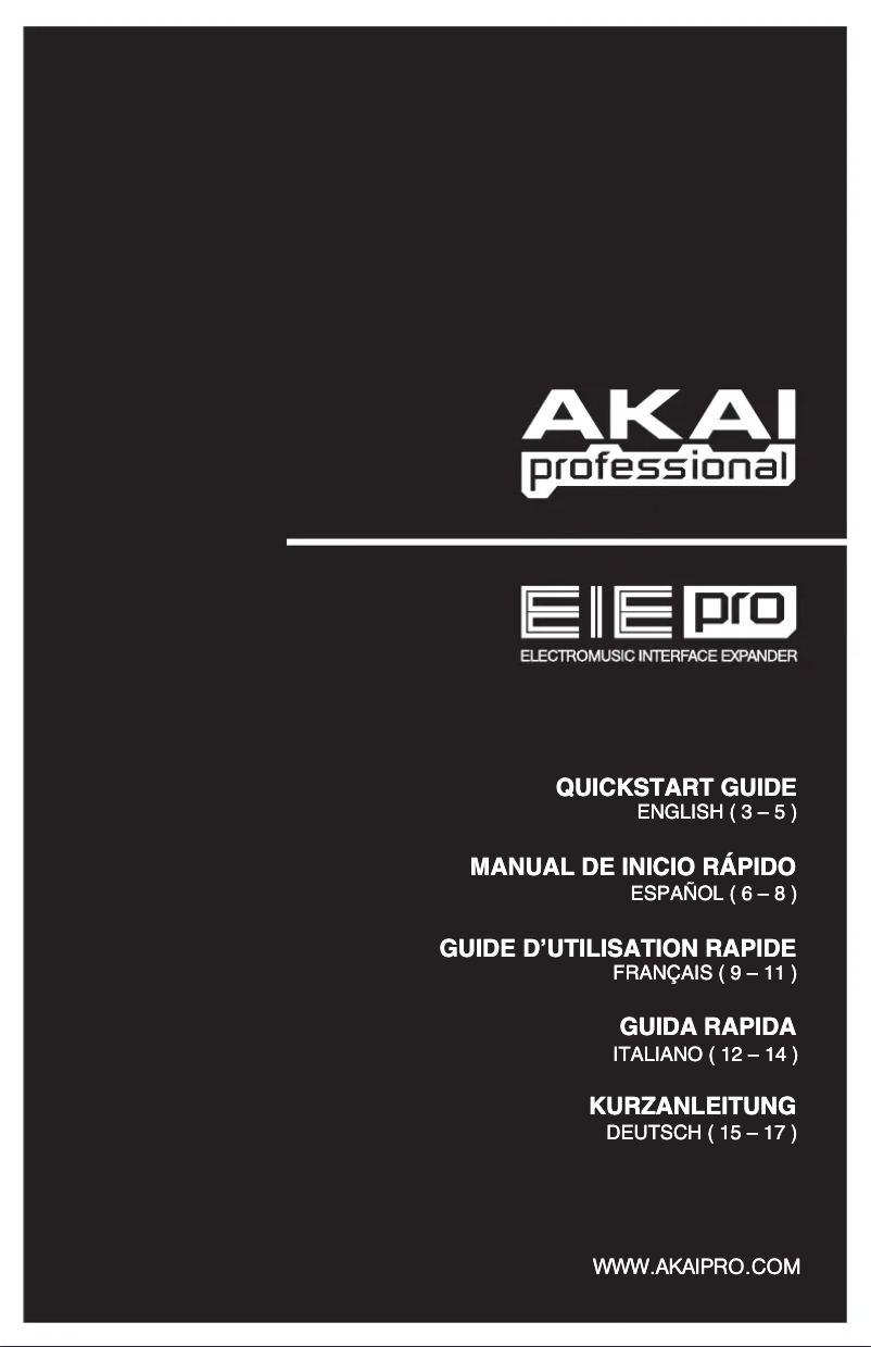 Page 1 de la notice Guide de démarrage rapide AKAI EIE