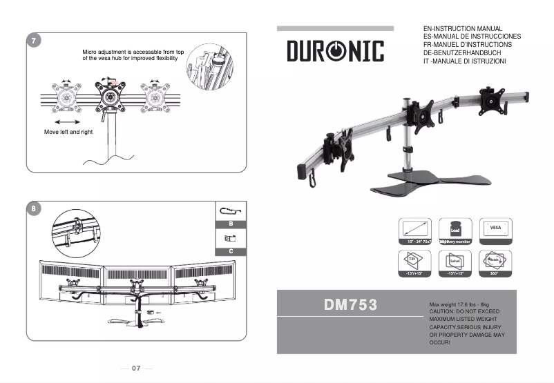Page 1 de la notice Manuel utilisateur Duronic DM753
