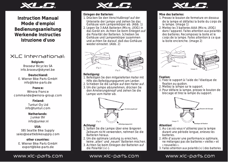 Page n°1 - Manuel utilisateur XLC CL-F08