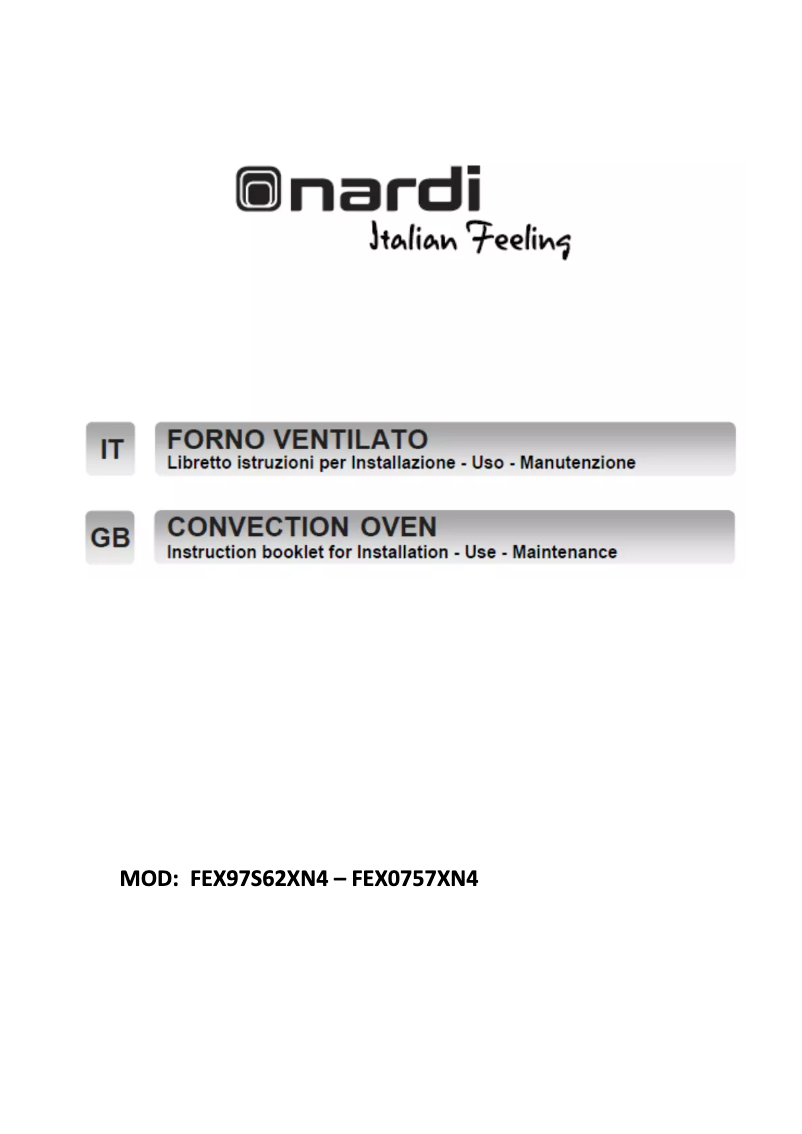 Page 1 de la notice Manuel utilisateur Nardi FEX97S62XN4