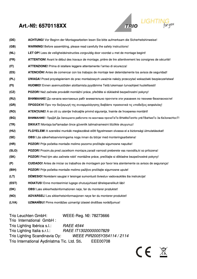 Image de la première page du manuel de l'appareil Cento 657011801