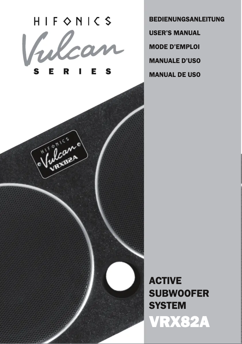 Image de la première page du manuel de l'appareil Vulcan VRX82A