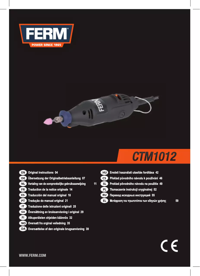 Page 1 de la notice Manuel utilisateur Ferm CTM1012