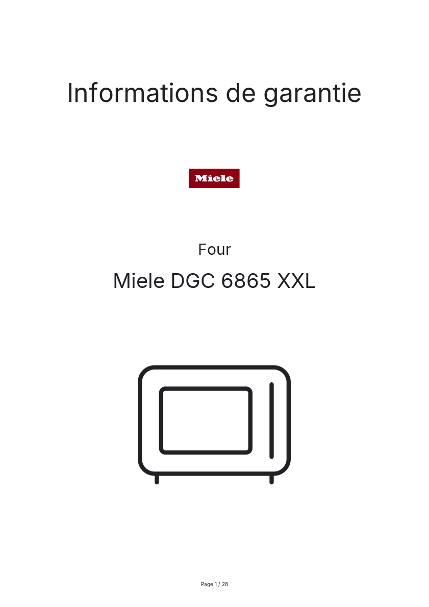 Image de la première page du manuel de l'appareil DGC 6865 XXL