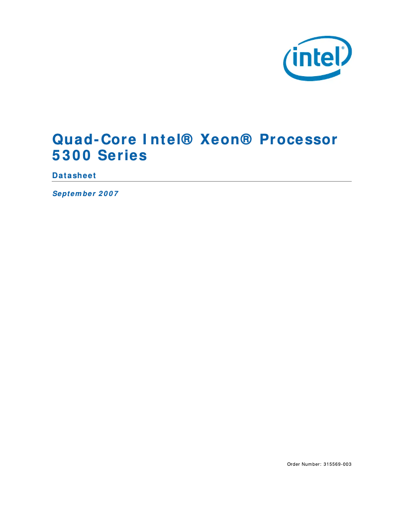 Image de la première page du manuel de l'appareil Intel Xeon L5335