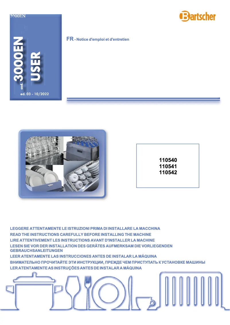 Page n°1 - Manuel utilisateur Bartscher US M500 LP K