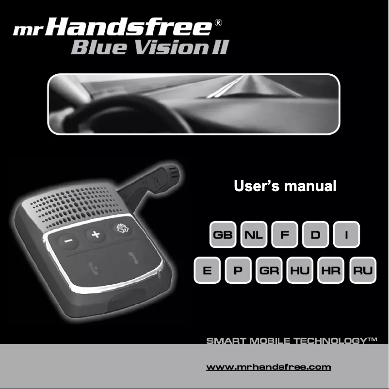 Page n°1 - Manuel utilisateur Mr. Handsfree Blue Vision II