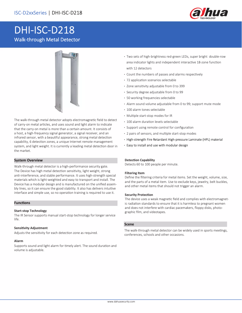 Image de la première page du manuel de l'appareil ISC-D218