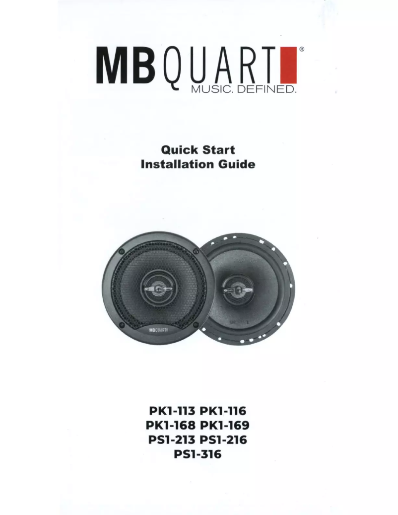 Página 1 del manual Manual de instrucciones MB Quart PK1-113