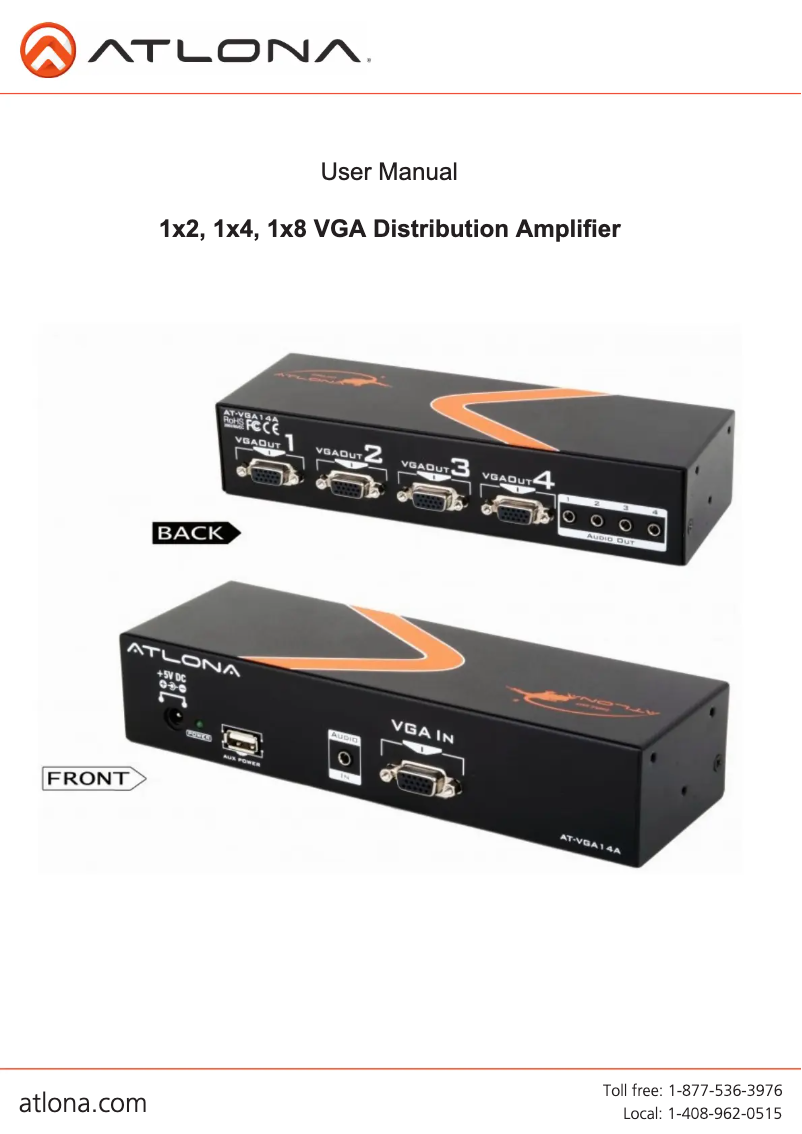 Image de la première page du manuel de l'appareil AT-VGA12A