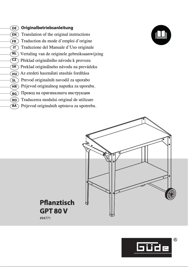 Page n°1 - Manuel utilisateur Güde GPT 80 V