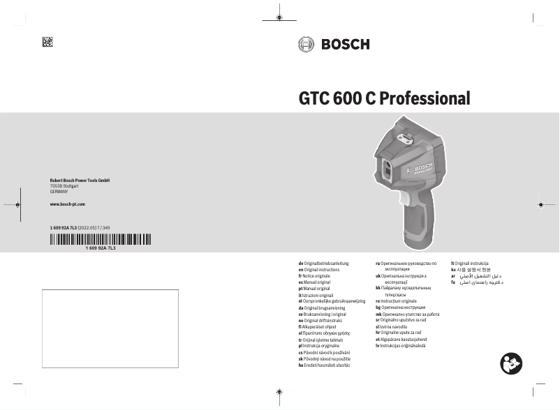 Page 1 de la notice Manuel utilisateur Bosch GTC 600 C Professional
