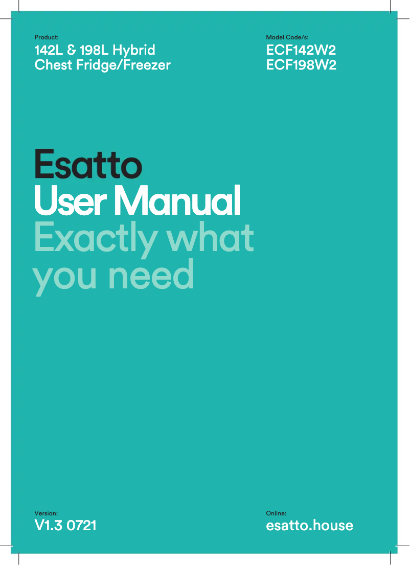 Page 1 de la notice Manuel utilisateur Esatto ECF198W2