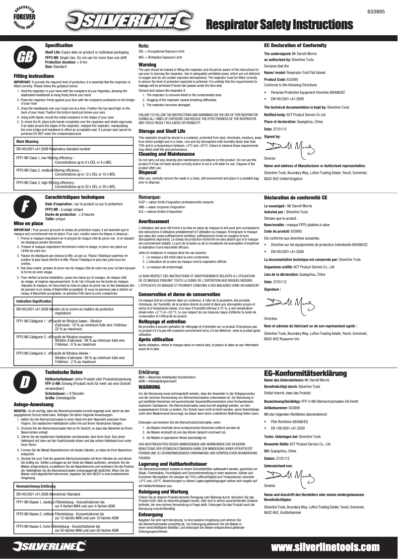Page n°1 - Manuel utilisateur Silverline 633895
