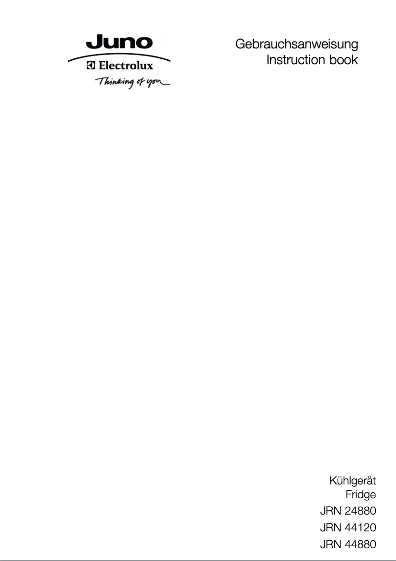 Page 1 de la notice Manuel utilisateur Juno Electrolux JRN24880