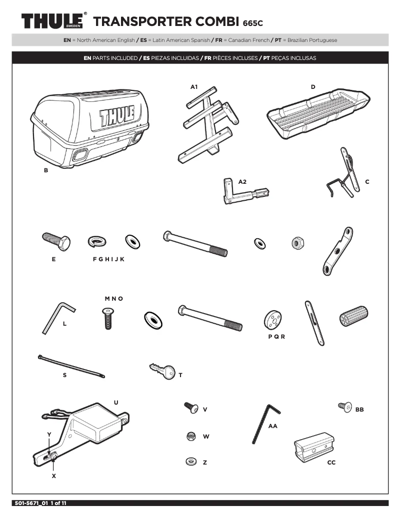 Page 1 de la notice Mode d'emploi Thule Transporter Combi 665C