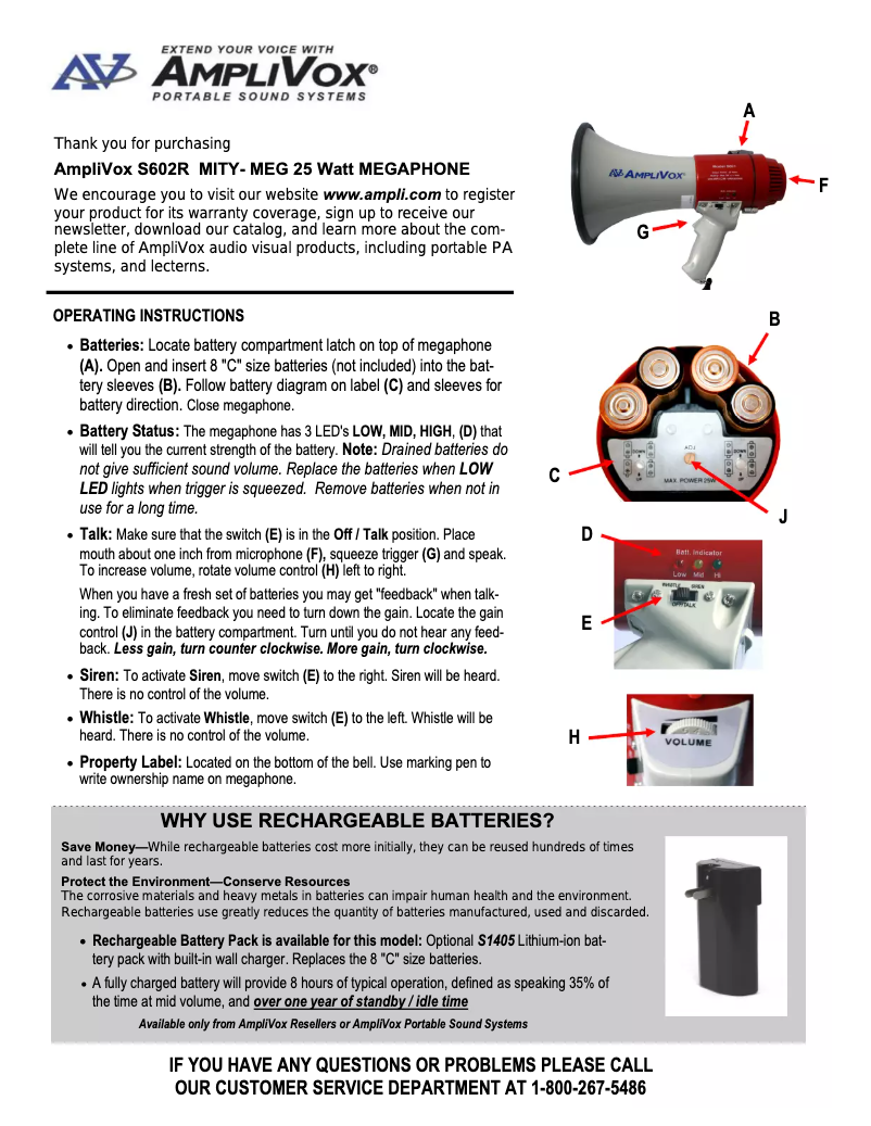 Page n°1 - Manuel utilisateur AmpliVox S602R