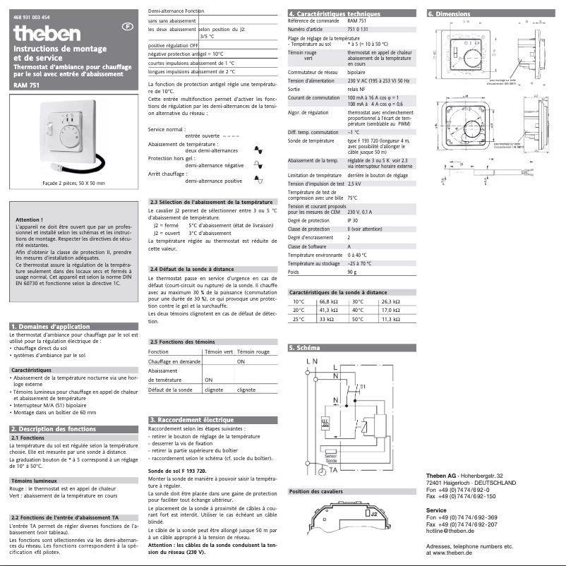 Page n°1 - Manuel utilisateur Theben RAM 751