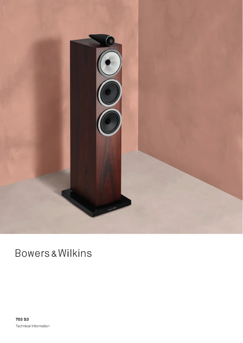 Page 1 de la notice Fiche technique Bowers & Wilkins 703 S3