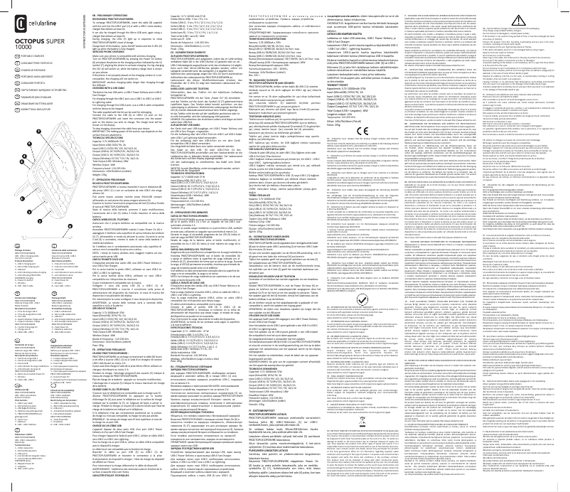 Page 1 de la notice Manuel utilisateur Cellular Line OCTOPUS Super 10000