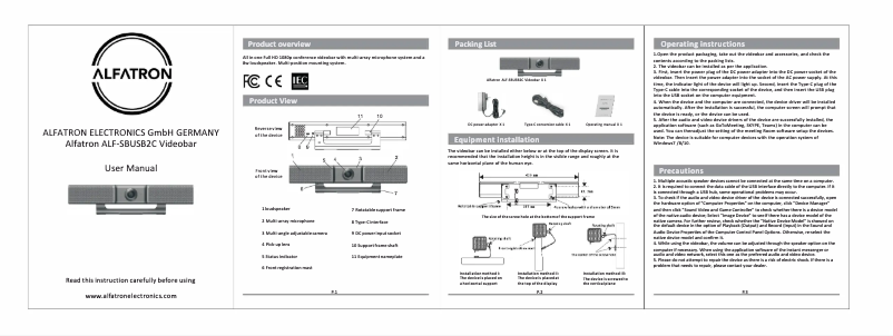 Page 1 de la notice Manuel utilisateur Alfatron ALF-SBUSB2C