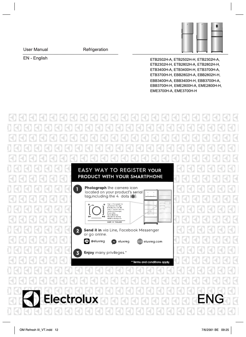 Page n°1 - Manuel utilisateur Electrolux ETB2502H-H