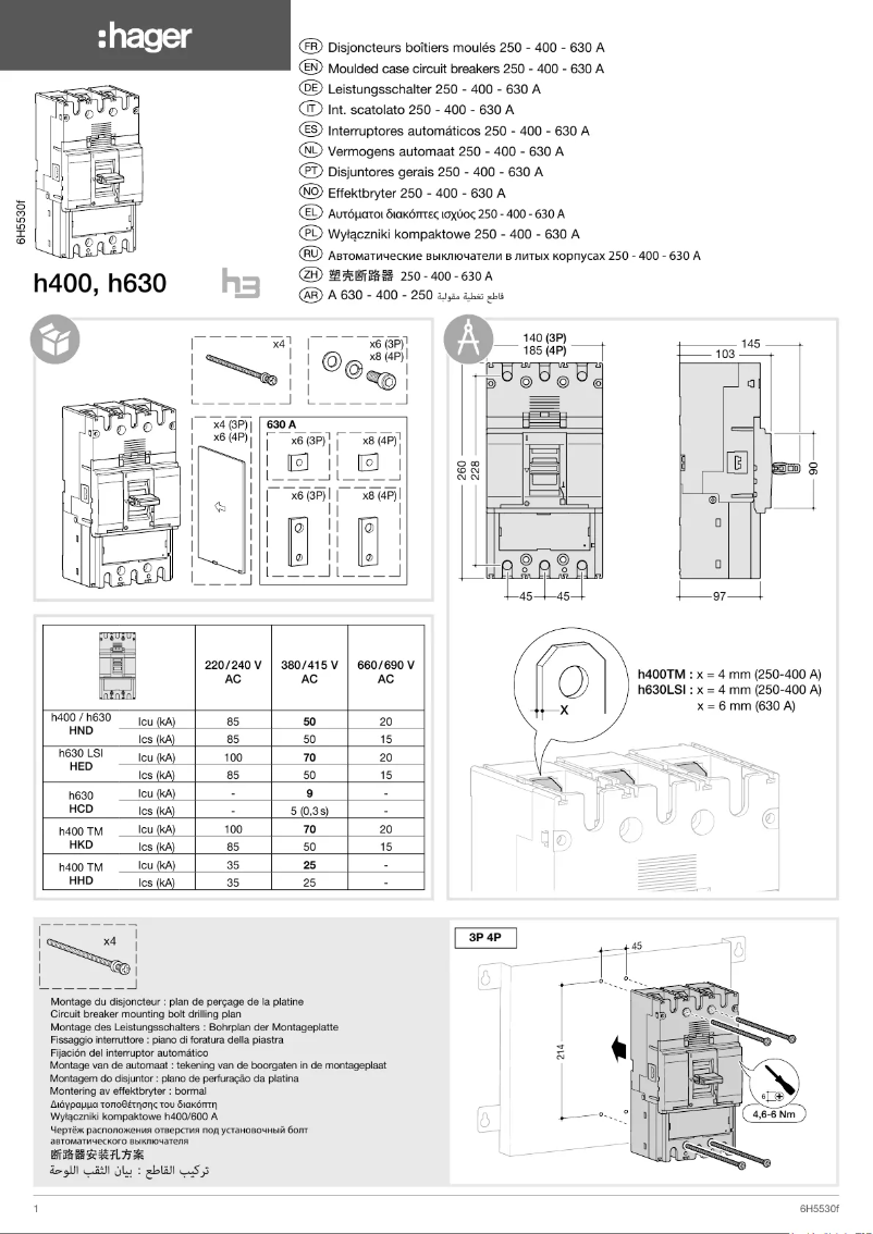 Page 1 de la notice Manuel utilisateur Hager HED400H