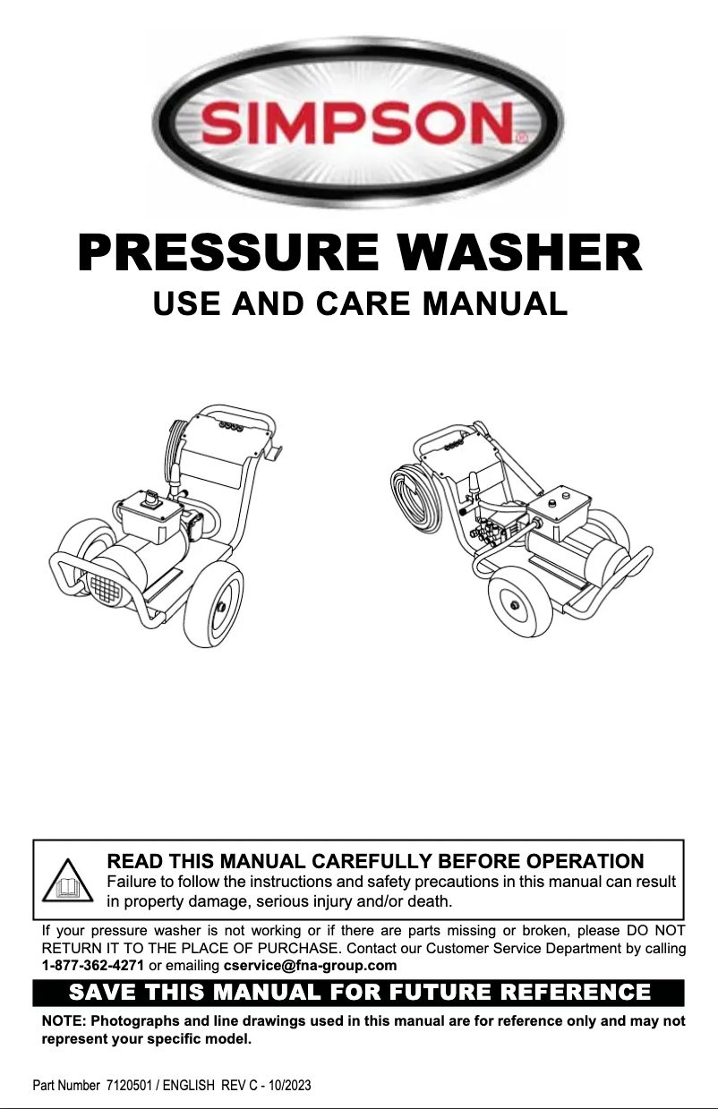 Page 1 de la notice Manuel utilisateur Simpson ALIR3040012B