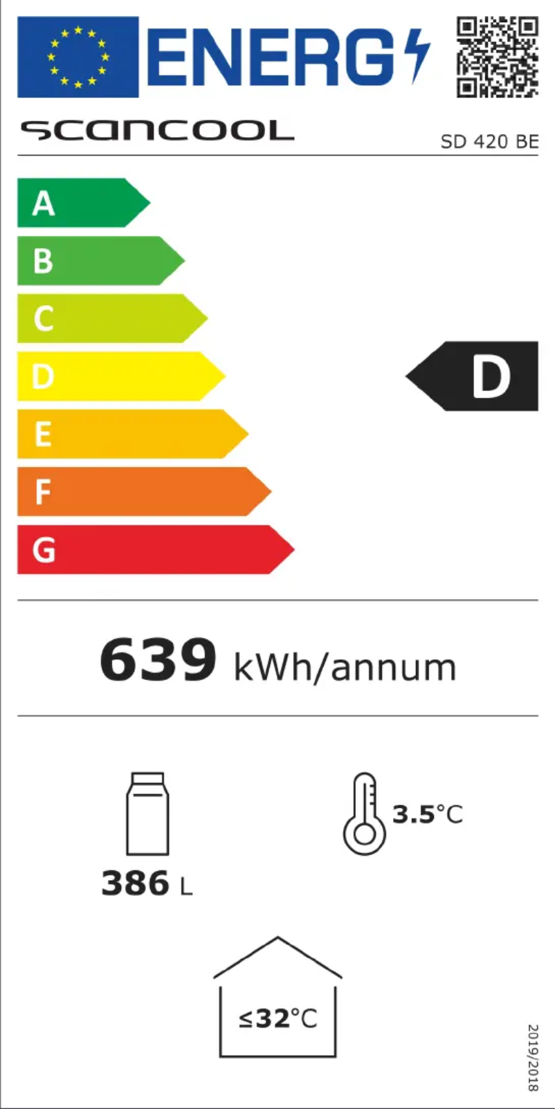 Page 1 de la notice Manuel utilisateur Scancool SD 420 BE