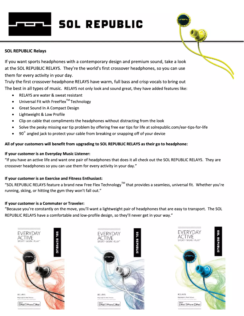 Image de la première page du manuel de l'appareil Relays