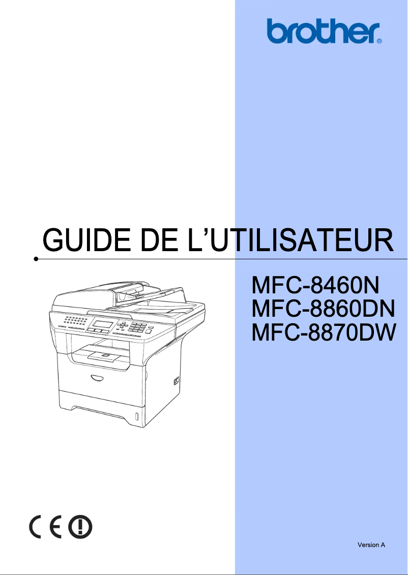 Image de la première page du manuel de l'appareil MFC-8870DW