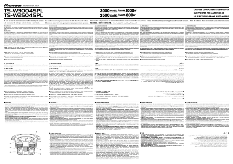 Page n°1 - Manuel utilisateur Pioneer TS-W3004SPL