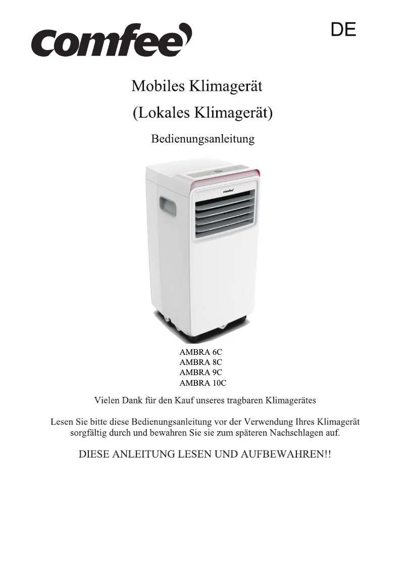 Page 1 de la notice Manuel utilisateur Comfee AMBRA 8C