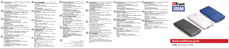Page 1 de la notice Manuel utilisateur Trust Powerbank 4000T 20906