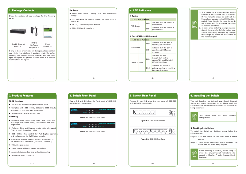 Page n°1 - Manuel utilisateur Planet GSD-503