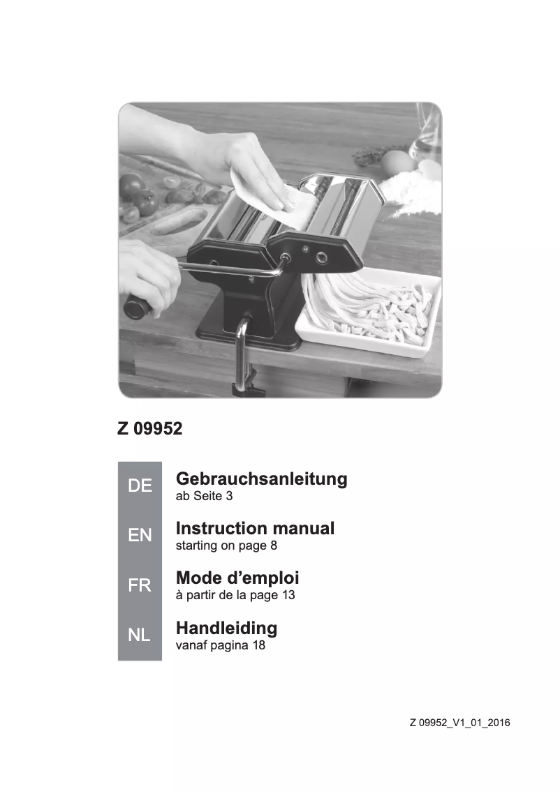 Page 1 de la notice Manuel utilisateur Gourmetmaxx 09952