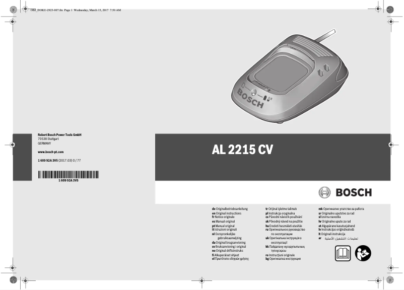 Page n°1 - Manuel utilisateur Bosch AL 2215 CV