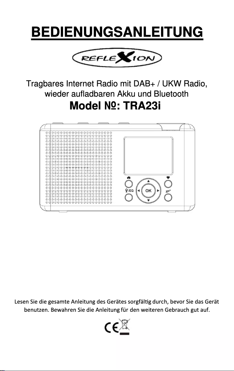 Imagen de la primera página del manual del dispositivo TRA23i