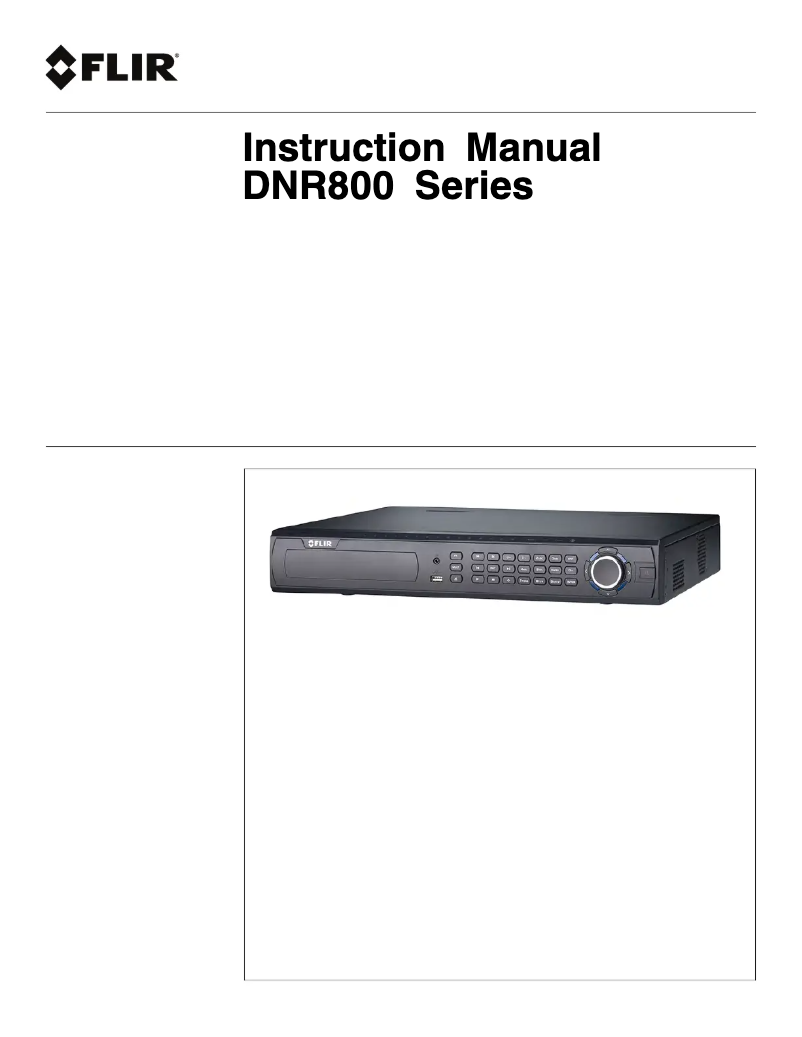 Page 1 de la notice Manuel utilisateur FLIR DNR8326