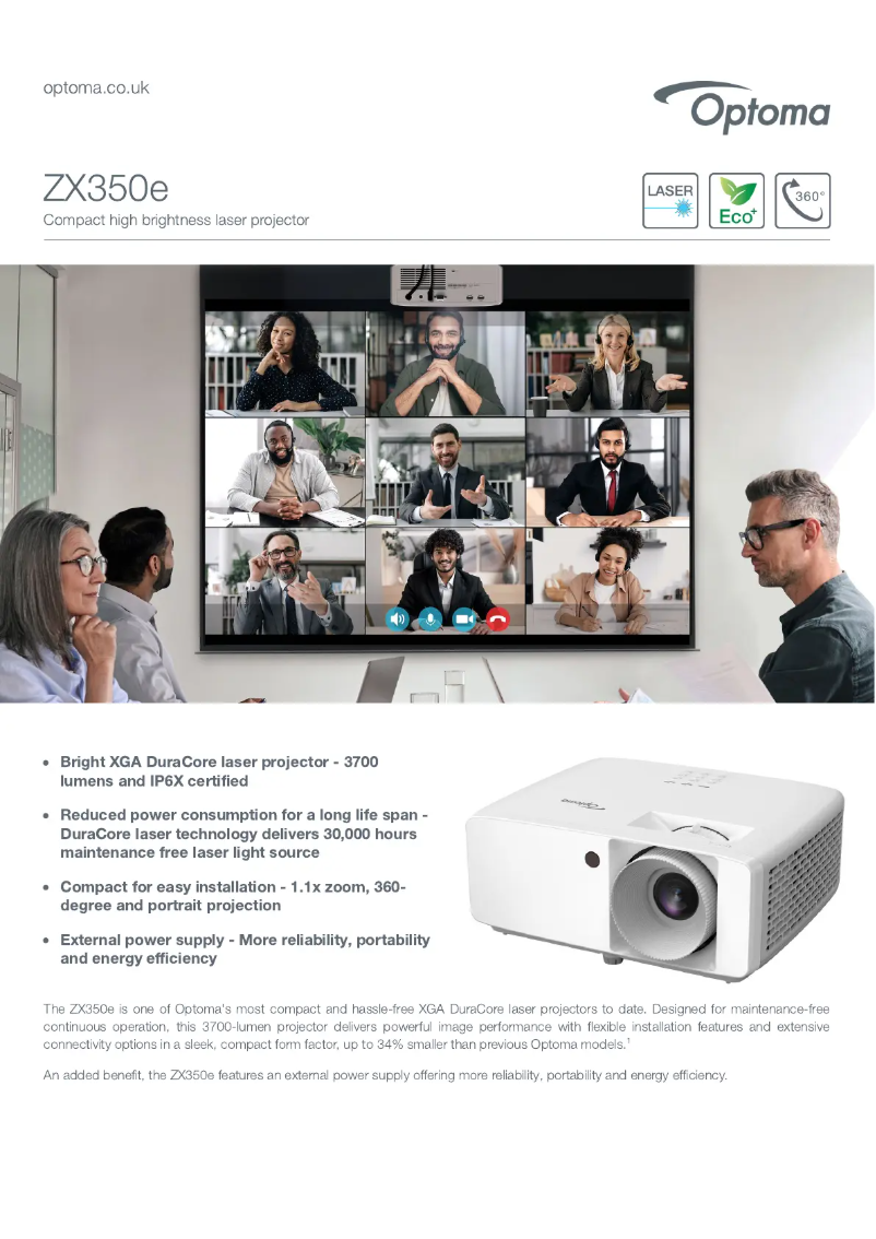 Image de la première page du manuel de l'appareil ZX350e