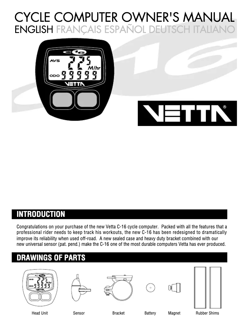 Image de la première page du manuel de l'appareil C16