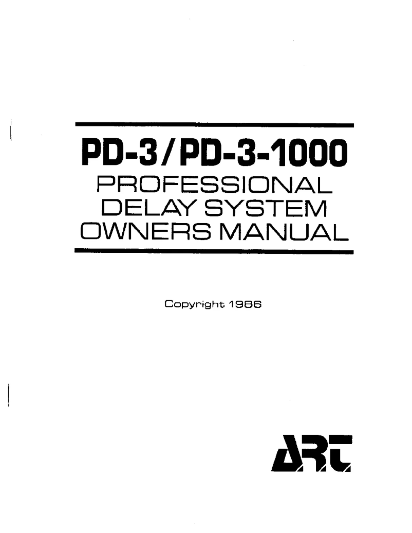 Image de la première page du manuel de l'appareil PD-3-1000