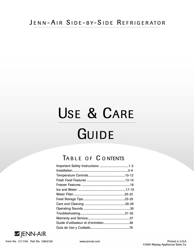 Page 1 de la notice Manuel utilisateur JennAir JCD2295KEP