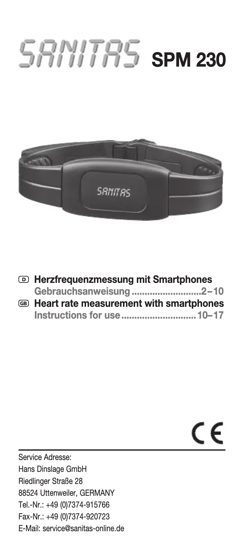Image de la première page du manuel de l'appareil SPM 230