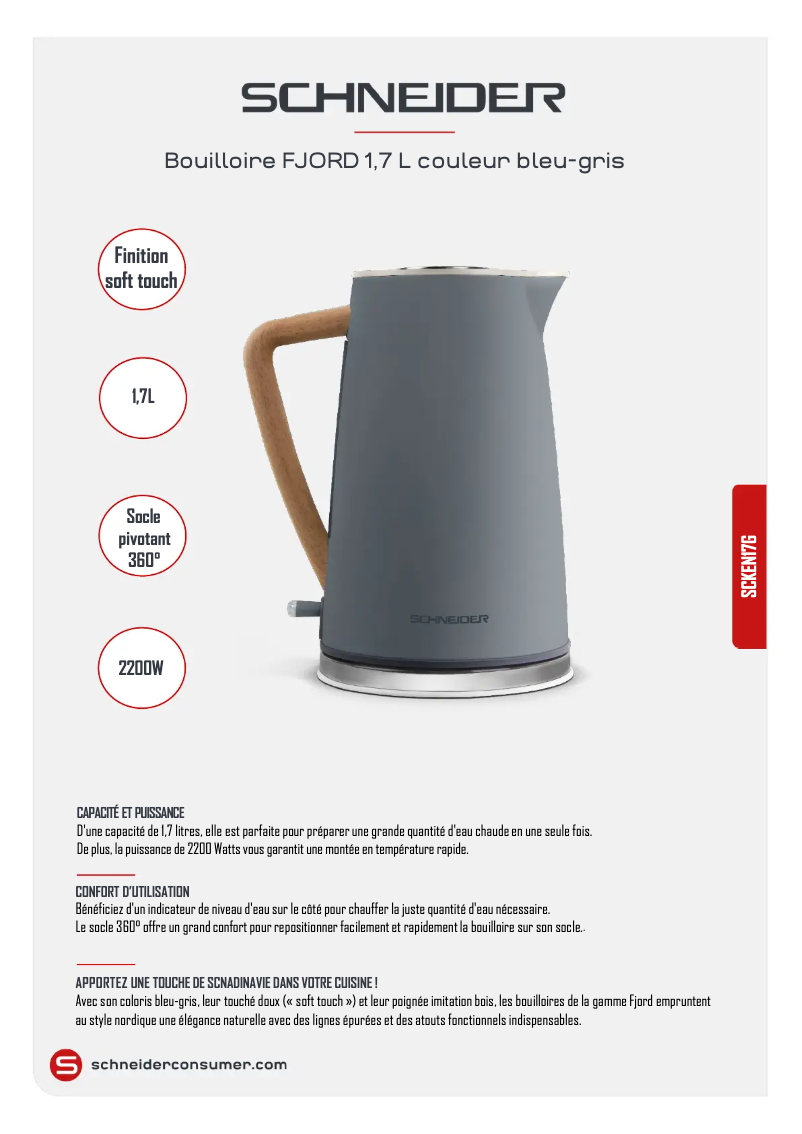 Page 1 de la notice Fiche technique Schneider SCKEN17G