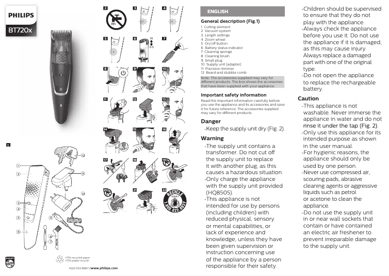 Page 1 de la notice Manuel utilisateur Philips Series 7000 BT7201