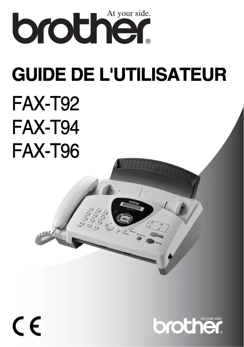 Page n°1 - Manuel utilisateur Brother FAX-T96