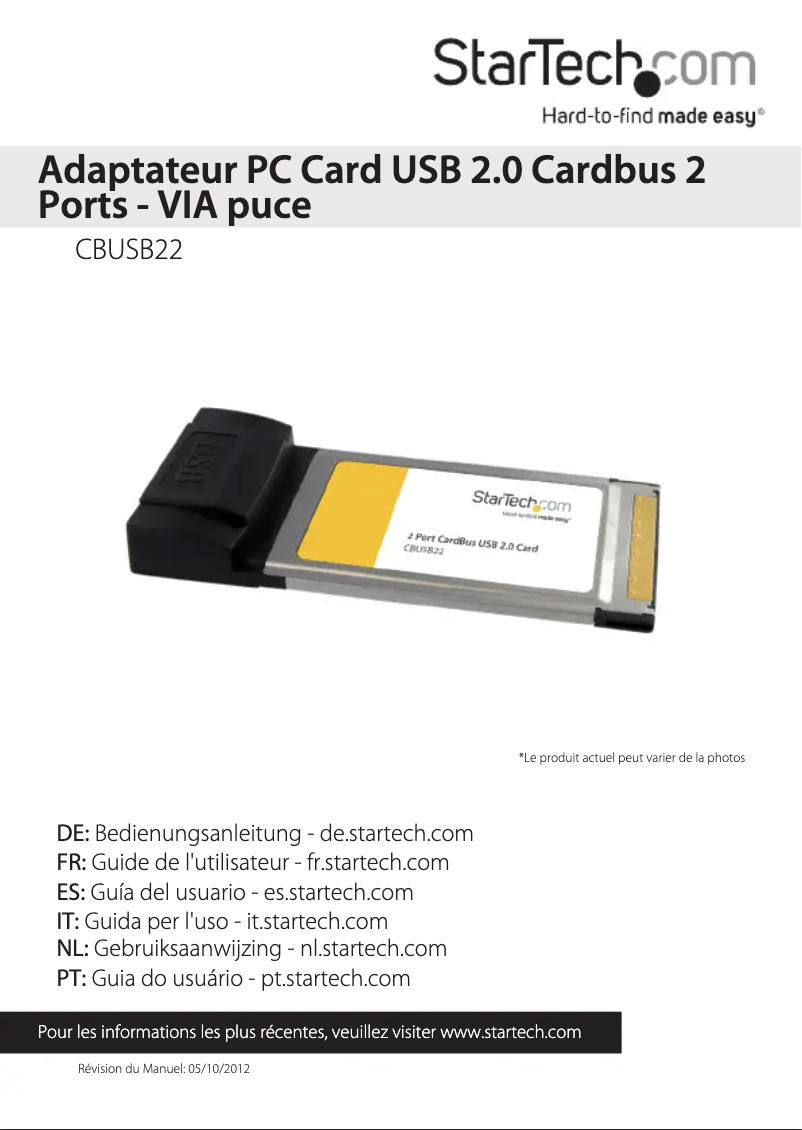 Page n°1 - Manuel utilisateur StarTech.com CBUSB22
