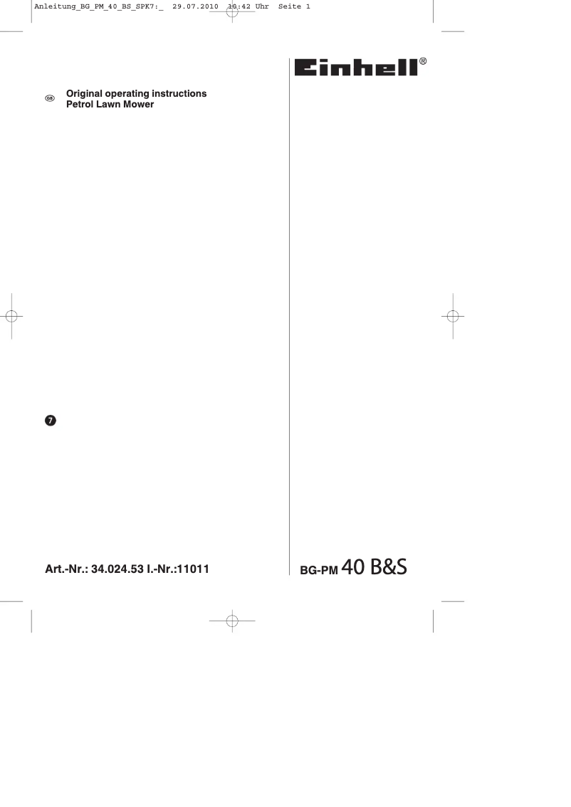 Image de la première page du manuel de l'appareil BG-PM 40 B&S