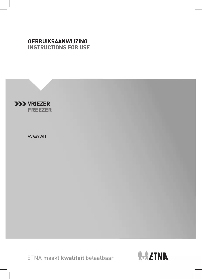 Page 1 de la notice Manuel utilisateur Etna VV649WIT